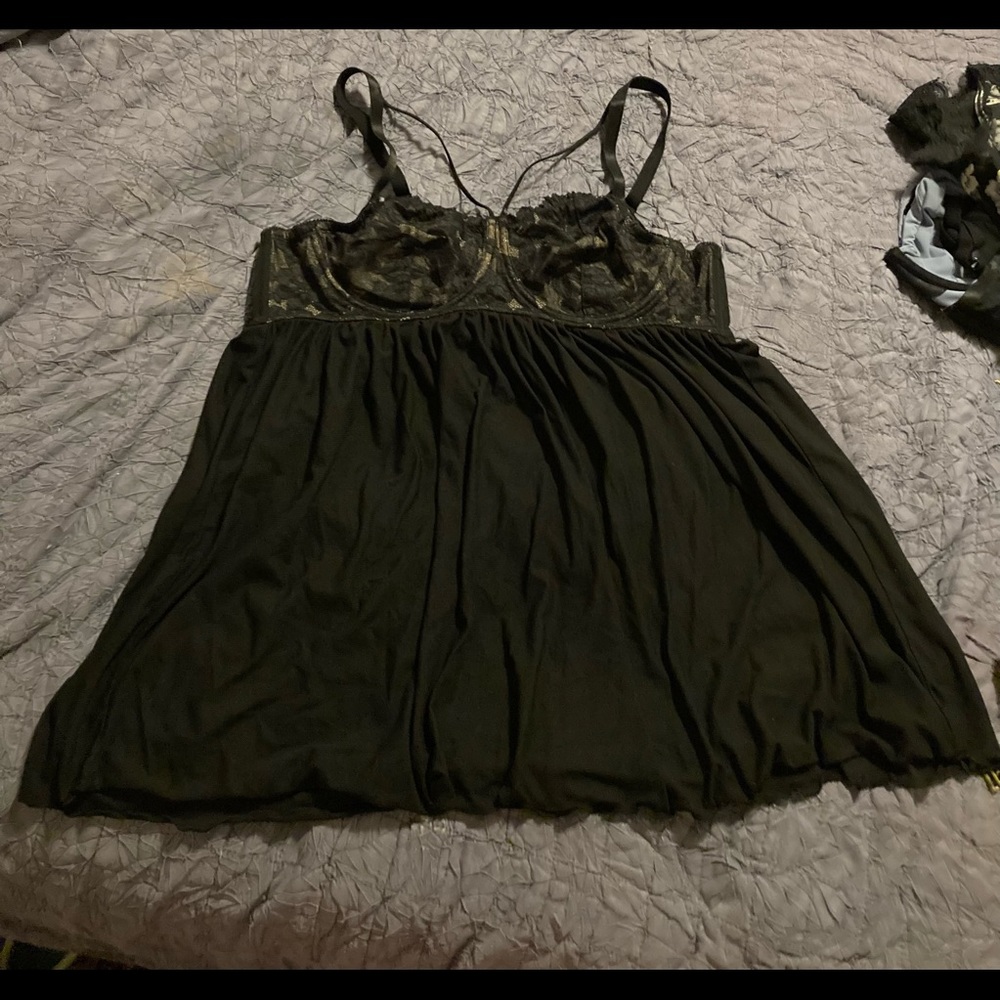 Torrid black lacy strappy lingerie babydoll